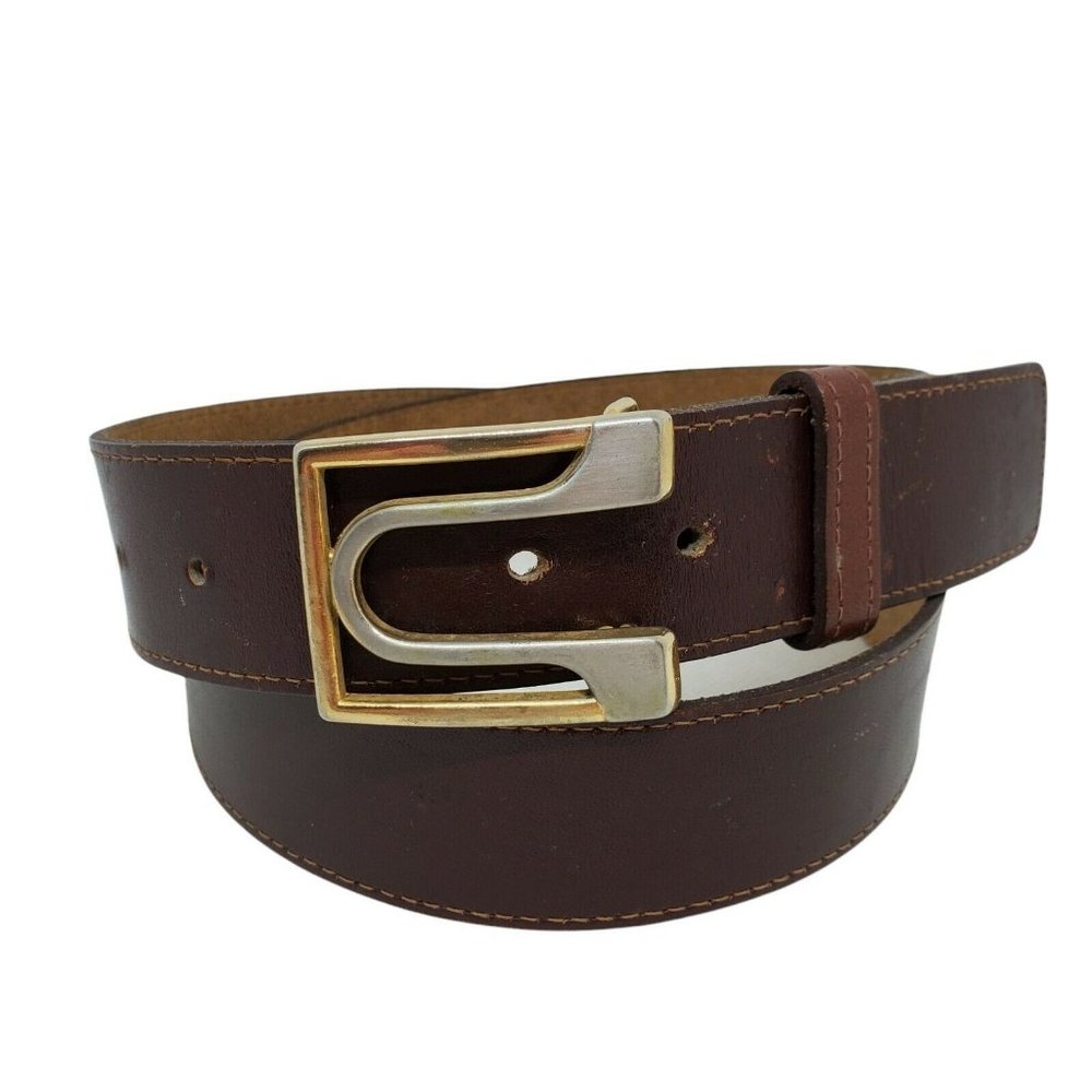 Century Canada Mens Belt Size 38 Brown Full Grain Steerhide Leather Buckle